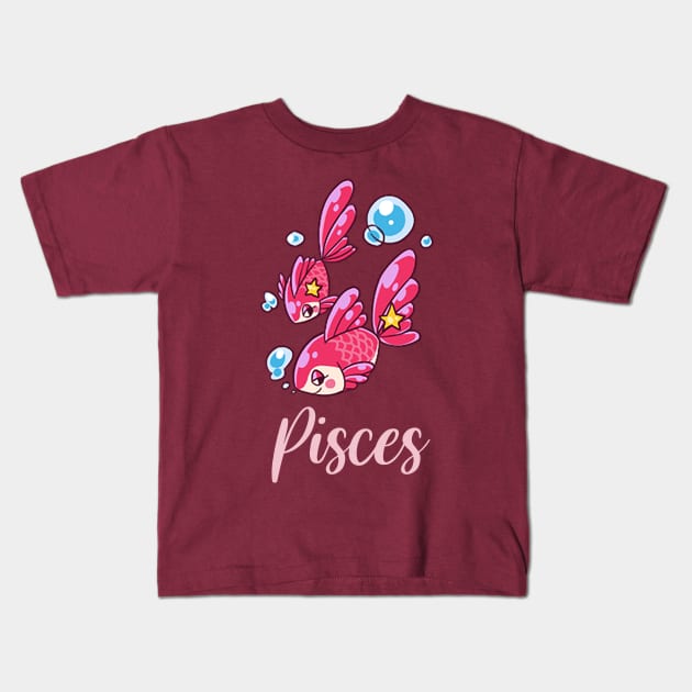 Pisces Kids T-Shirt by Kiroiharu